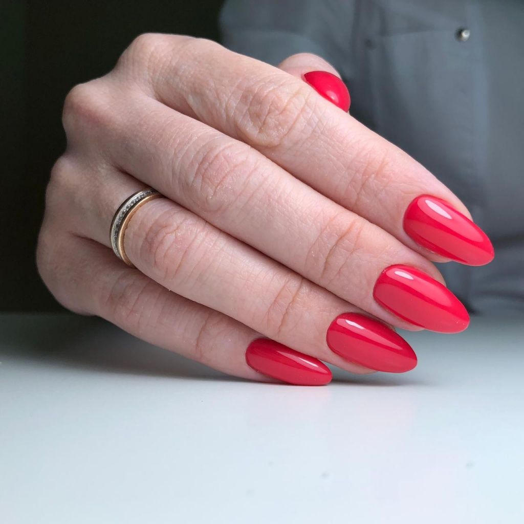 Красные острые ногти дизайн (55 фото)