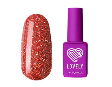 Гель-лак со светоотражающими частицами Lovely, коллекция "Jewel", оттенок искрящегося рубина, 7 ml